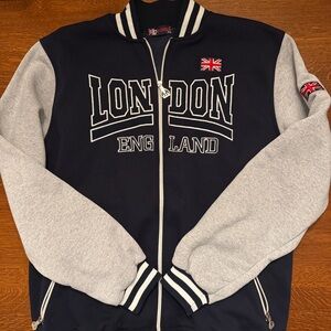 G Crown Men's Bomber Jacket - Navy and Gray